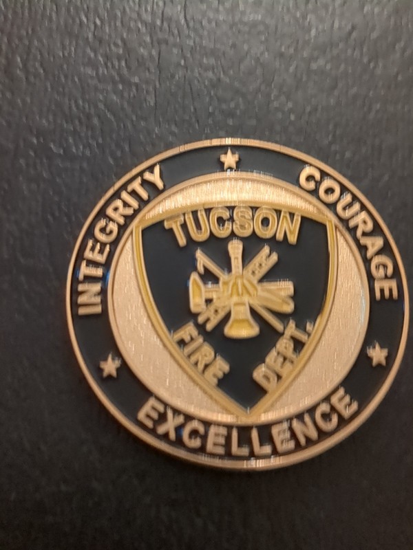 Challenge Coin TUSCON ARIZONA Fire Department Chief Marshal FIRE DEPARTMENT