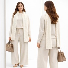 Set Donna 3 Pezzi Maglione, Pantaloni e Coprispalle,Morbido & Elegante da 331 A