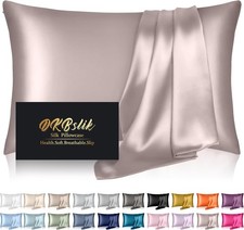 Silk Pillowcase for Hair and Skin, Mulberry Silk Pillow Cases Queen Size, Soft A