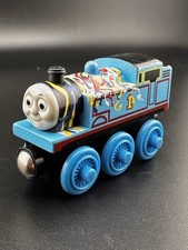 Happy Birthday Thomas Wooden Railway Vtg 2003 Train Engine Learning Curve Ltd
