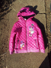 Disney Store Exclusive Minnie Mouse With Ear Puffer Jacket Pink Girls 9/10 Rare