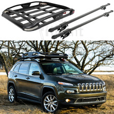 Roof Rack Cargo Basket Cross Bar Set With Led Lights For 2014-2023 Jeep Cherokee Roof Rack Cargo Basket Cross Bar Set With Led Lights For 2014-2023 Jeep Cherokee