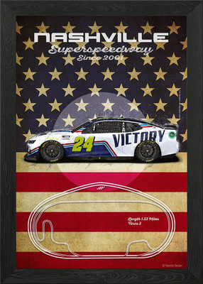 Gerahmtes Wandbild Poster Nashville Superspeedway Rennposten Leinwanddruck Bild
