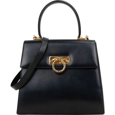 Salvatore Ferragamo   Calfskin Gancini Top Handle Handbag Tasche