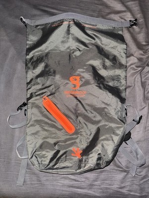 Gecko-brand 30 Liter Waterproof Backpack, Grey Orange, Bright Orange, Drawstring