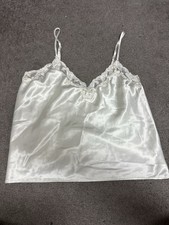Victoria  s Secret White Silky Lace Tank Size L