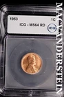 1953 Lincoln Wheat Cent- ICG-MS64 RD  Gem Brilliant Uncirculated #SLM137