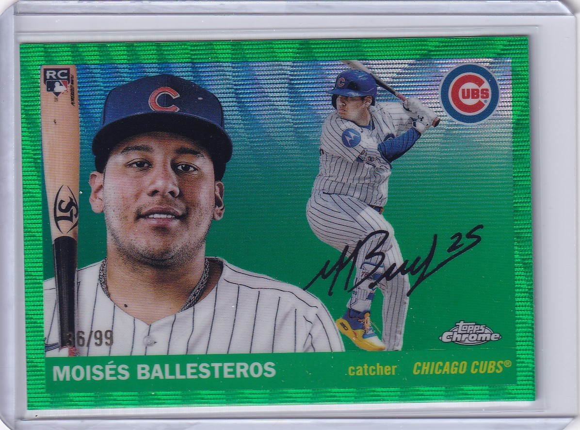 2025 TOPPS CHROME PLATINUM MOISES BALLESTEROS RC #216 GREEN WAVE REFRACTOR 36/99