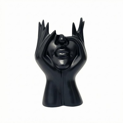 Skulpturale Gesichtsvase schlanke Oberfläche Gesichtsvase dekorativ