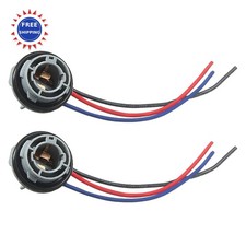 Turn Signal LED Bulb Socket Plug Waterproof 2PCS 1157 Brake Light Tail Harness