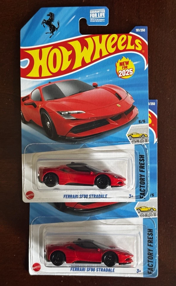 Hot Wheels 2025 Ferrari SF90 Stradale Ferrari NO HEADLIGHTS OR HOOD LOGO *ERROR - Image 3 of 3