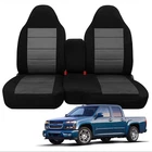 2PCS Front Car 60/40 Seat Cover Breathable Fit For 2004-2012 Chevrolet Colorado