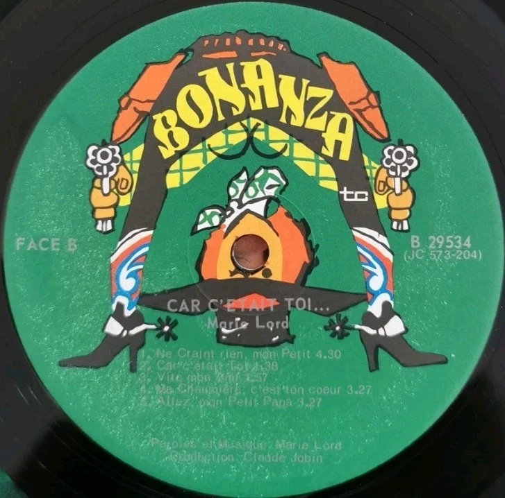 Vinyl LP Marie Lord - Car C'Etait Toi G+ B-29534 Canada Country - Image 4 of 4