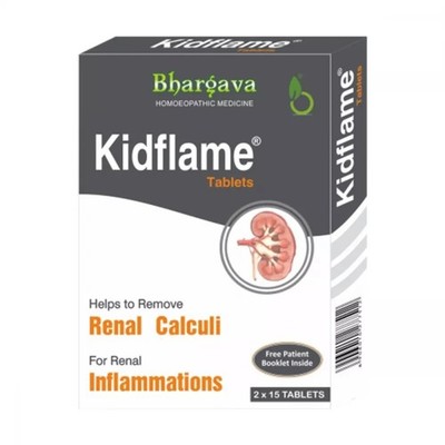 Bhargava Homeopathic kidflame (60 Tabs) For Renal Caliculi & Inflamations
