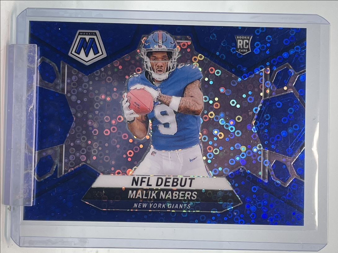 MALIK NABERS 2024 MOSAIC NFL DEBUT ROOKIE BLUE NO HUDDLE GIANTS RC /75 Q5108