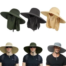 Summer Bucket Hat Hiking Fishing Boonie Wide Brim Visor Sun Safari Camping Cap