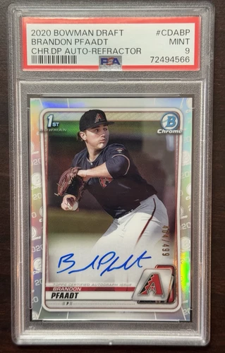 2020 Bowman Chrome 1st Brandon Pfaadt Refractor Auto Mint PSA 9.   CDA-BP
