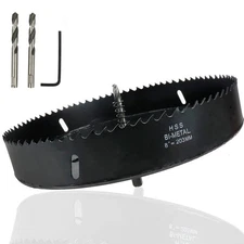 Hole Saw 8-inch Metal Hole Saw Kit Set Bi-Metal Hole Cutter Drill Bit with Sh...