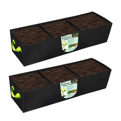 14 Gallon Grow Bags, 3-Grids Fabric Planter Containers for Vegetables & Flowers