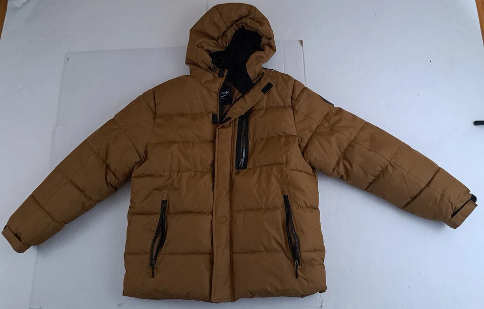 Vintage Reebok 1895 Brown Full Zip Insulated Puffy Jacket  Hooded Large - Image 2 of 4