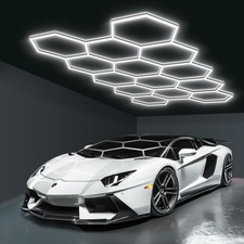14X Hexagon LED Lampe 6500K Röhren Werkstatt Garage Wand Decken Beleuchtung IP45