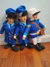 2001 Three Stooges Plush Doll Set of Three 10"H Vintage Soldiers