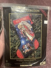 Dimensions Gold Collection HEAVENLY HERALD Angel Christmas Stocking Kit 8639 NEW