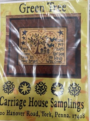 Carriage House Samplings Green Tree Cross Stitch Pattern Sampler Chart
