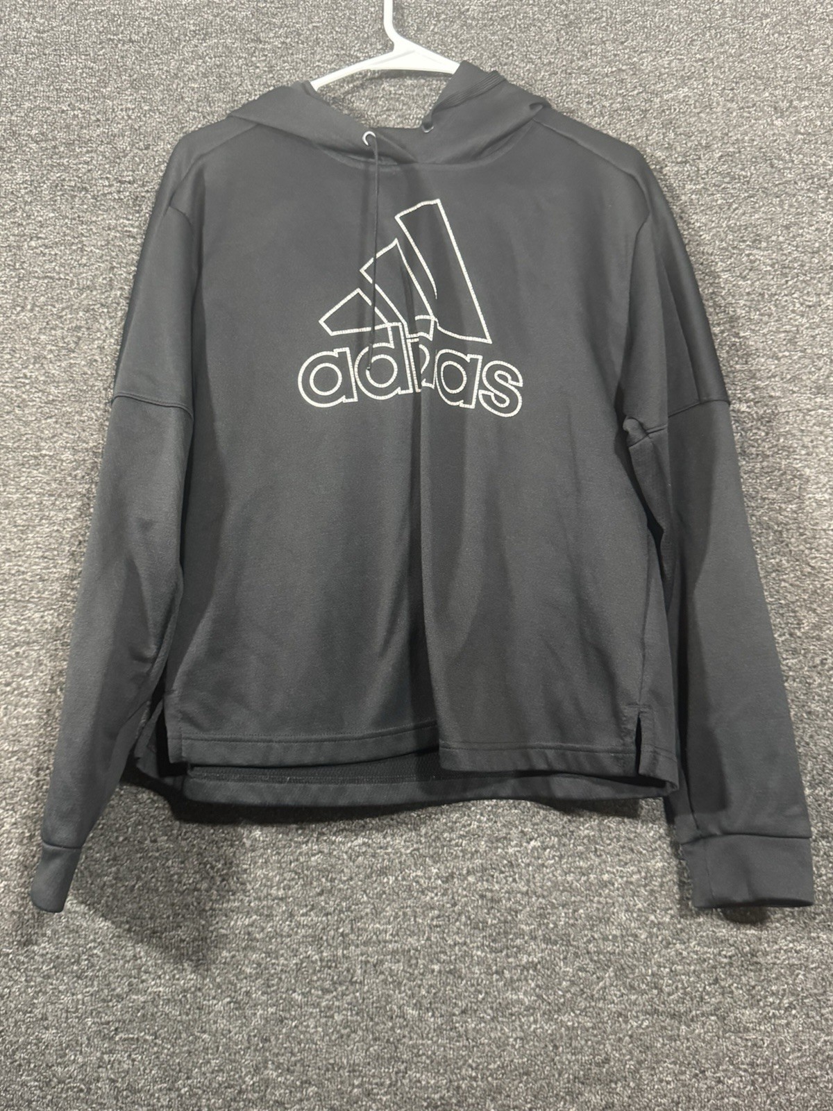 Adidas Black Hoodie Pullover Large Logo Size L