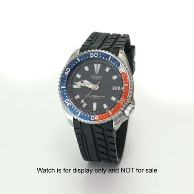 Bracelet de montre motif bande de roulement de pneu à crampons incurvés 22 mm pour Seiko Monster et Seiko 5 - Photo 1/4