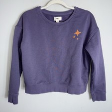 Pact 100 Organic Cotton Sweatshirt-Cropped-Light Purple-Size Small