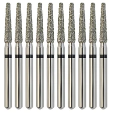 10pc/pk Multi-Use Diamonds Round End Taper Burs FG 856/016SC Super Coarse Black