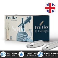 10x ProFizz CO2 8g Chargers - Non-Threaded Soda Cartridges Gas Bulbs - UK Seller