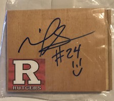 APRIL SYKES Rutgers Women's Basketball WNBA Signed Floor Tile 5" x 4"