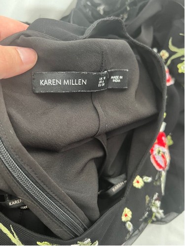Abito Karen Millen nero ricamato floreale US 6 - Foto 6 di 8
