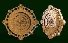 3D STL Model COMPASS CLOCK 2 for CNC 3D Router 3d Printer Carving Aspire Artcam