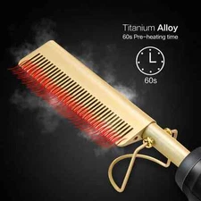 2-in-1 Electric Hot Comb & Hair Straightener for Hair & Beard