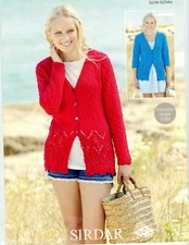 Sirdar Beachcomber DK Knitting Pattern 7278 Cardigans Larger Sizes Incl. 32"-54"