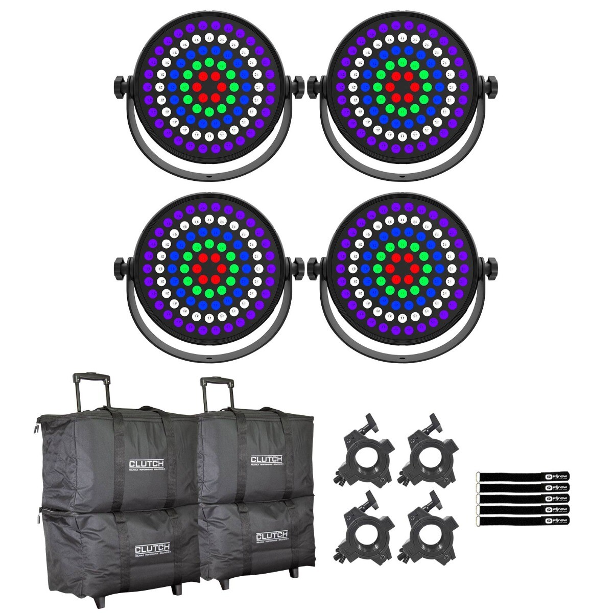 JMAZ Lighting JZ1019 HALO Q4 DJ Party Wash QUAD DMX RGBW LED Effect Lights 4...