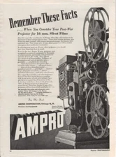 Ampro - Film Projectors - Original Magazine Ad - 1945