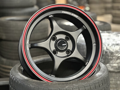 New 15x7 ENKEI TUNING SC56 Black 4x100 Fit Honda Acura Toyota Mazda (4 wheel)