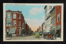 1920s Main Street Antique Cars Old Stores Signs Drugs Hardware Johnson City TN