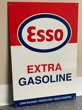 Esso gasoline oil vintage advertising Style sign large 18x12