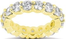 3 ct Round DIAMOND 14K YELLOW GOLD ETERNITY Band Sz 7 Ring H-SI1 20 x .15 ct