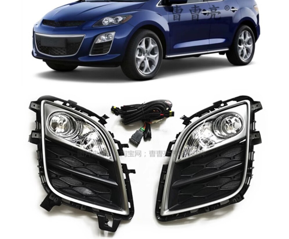 Fit for 2010-2012 Mazda CX-7 Front Fog Light W/ Wire Harness Switch Kits 1set