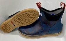 Men's Xtratuf Ankle Deck Boot Navy Rogue Wave XMAB-2RW Waterproof Fishing Boots