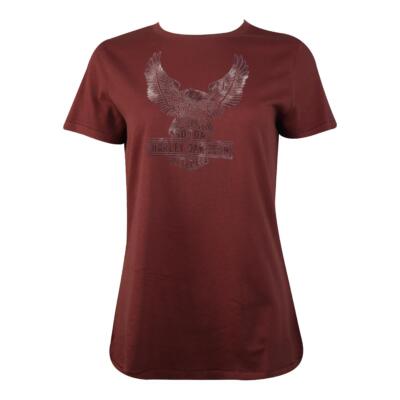 Harley-Davidson Women's T-Shirt Mars Red Eagle Felt S/S (S30)