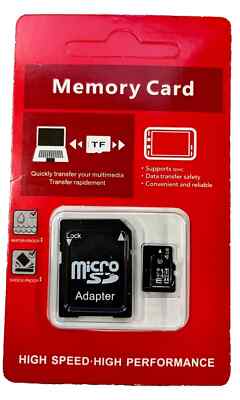 MicroSD4,8,16,32,64,128,256gb Class 4 microSDHC Memory Card and Storage Adapter