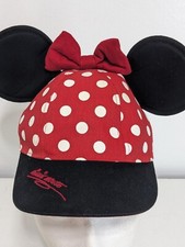 Walt Disney World Minnie Mouse Ear Hat Cap Adjustable Snapback Youth - Black/Red