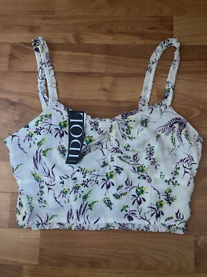 Topshop Idol Geblümtes Oberteil Top Trägertop Blumenmuster S 36 Floral Neu